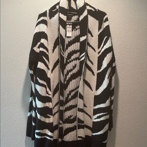 Black and White Zebra Print Cardigan
